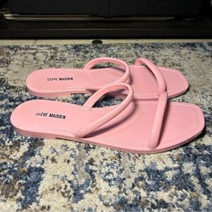 Steve Madden Pink Pike Jelly Strappy Slip-On Flip-Flops Size 7